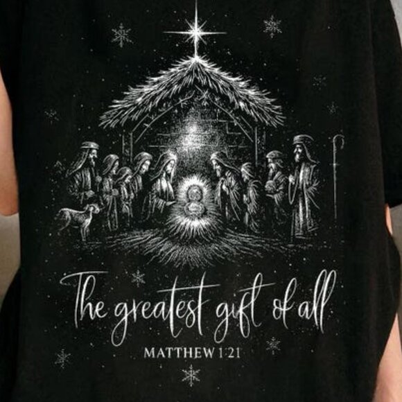 Christmas Family Matchings Christmas Tee, The Greatest Gift of All Tee - Picture 2 of 4